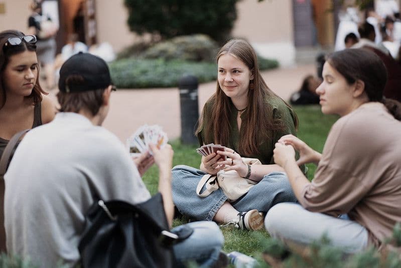 VU studentai bendrauja