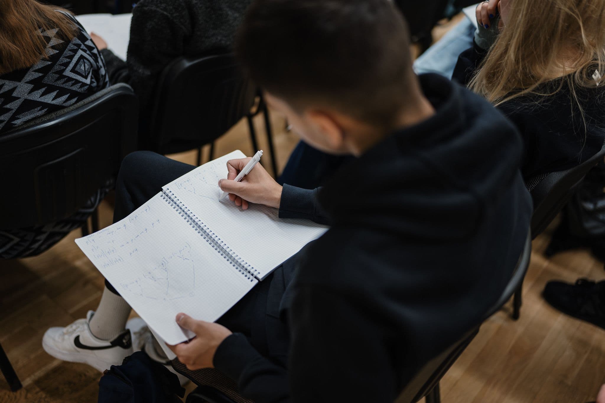 VU studentas paskaitoje